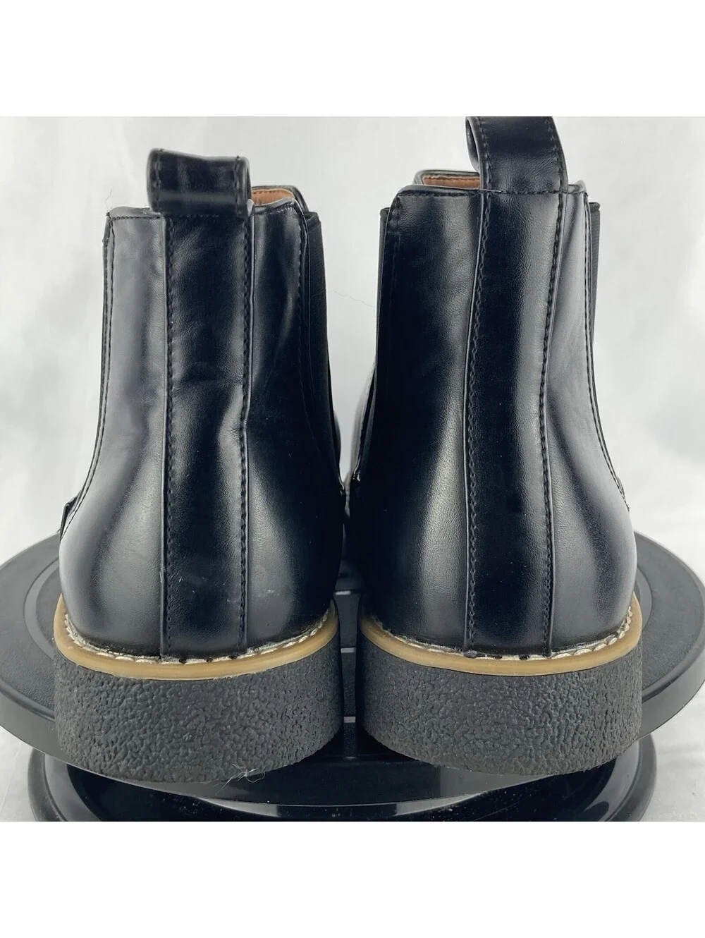 Men’s Size 10 Deer Stags Rockland Black Leather Chelsea Ankle Boots Memory Foam